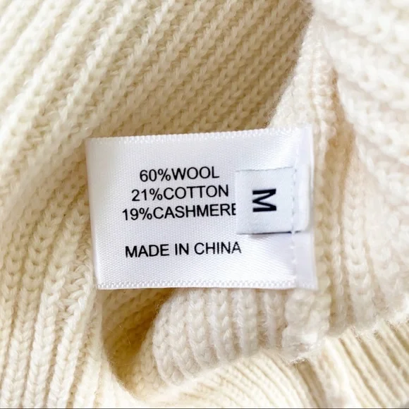 Proenza Schouler Ivory Cotton Cashmere Rib Wrap SweaterMEDIUM